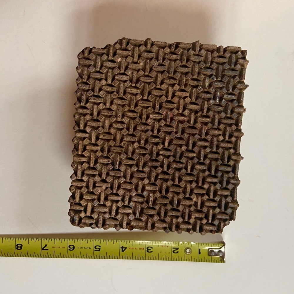 Antigue wood print block 6” x 5.5”